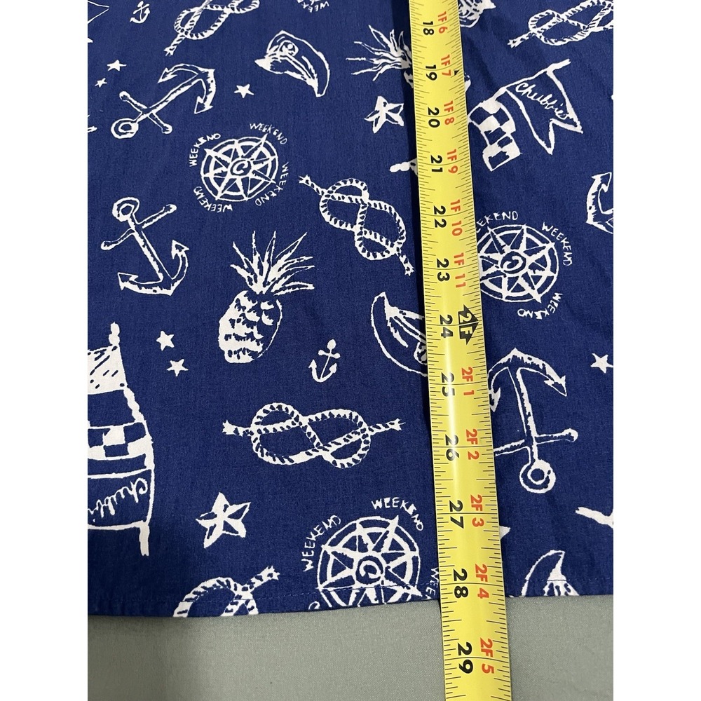 Chubbies Shirt Mens Med Blue Pineapple Nautical Hawaiian Camp Button Up Casual - Picture 3 of 6